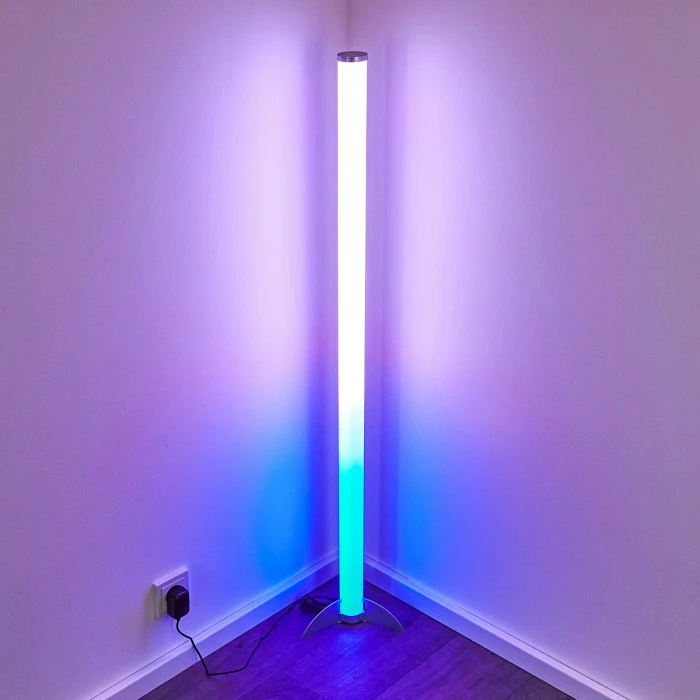Hofstein Laugar Stehlampe LED Silber, 1-flammig, Fernbedienung, Farbwechsler – Bild 26