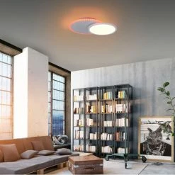 Leuchten Direkt ARENDA Deckenleuchte LED Weiß, 1-flammig, Fernbedienung, Farbwechsler