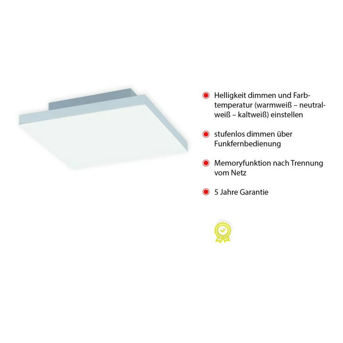 Leuchten Direkt CANVAS LED Panel Weiß, 1-flammig, Fernbedienung – Bild 5