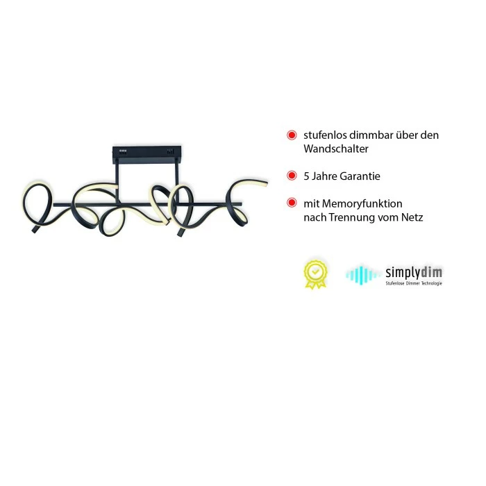 Leuchten Direkt CURLS Deckenleuchte LED Schwarz, 3-flammig – Bild 5
