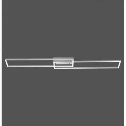 Leuchten Direkt Deckenleuchte IVEN LED Chrom gebürstet, 2-flammig, Fernbedienung