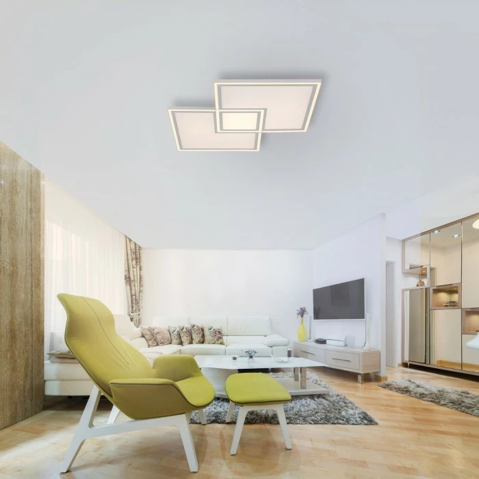 Leuchten Direkt EDGING Deckenleuchte LED Weiß, 1-flammig, Fernbedienung