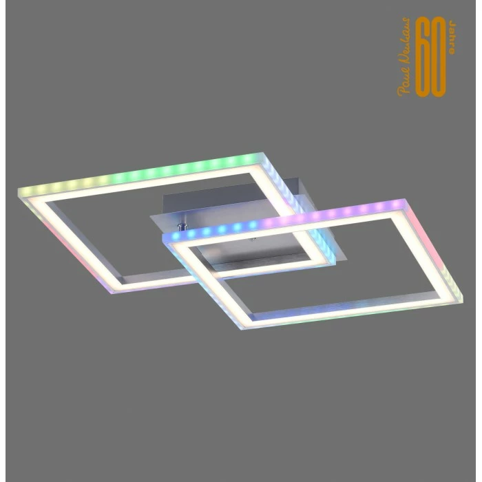 Leuchten Direkt FELIX60 Deckenleuchte LED Stahl gebürstet, 1-flammig, Fernbedienung, Farbwechsler – Bild 5