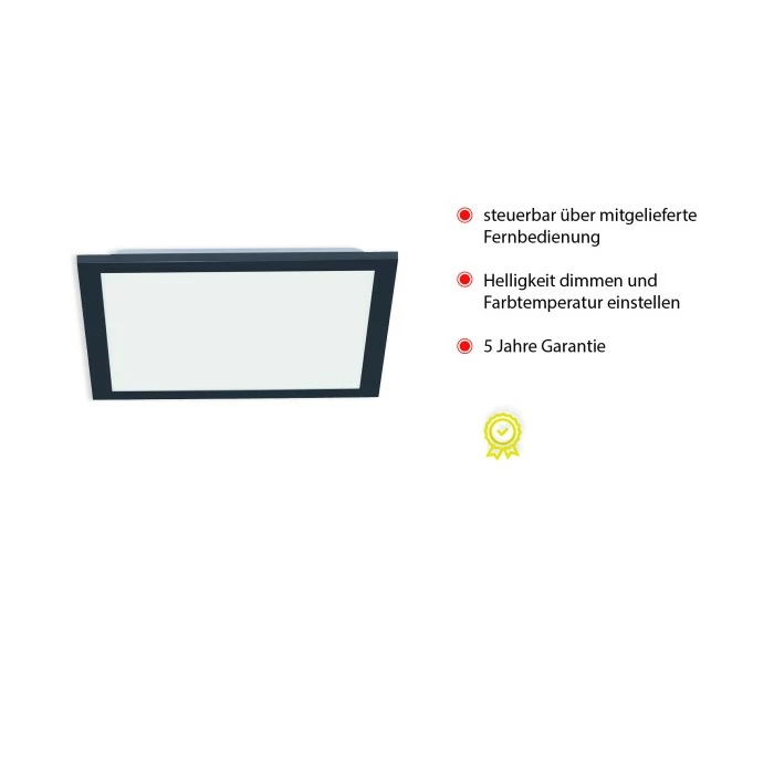 Leuchten Direkt FLAT Deckenpanel LED Schwarz, 1-flammig, Fernbedienung â Bild 5
