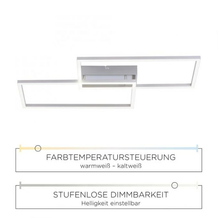 Leuchten Direkt IVAN Deckenleuchte LED Stahl gebürstet, 2-flammig, Fernbedienung – Bild 4