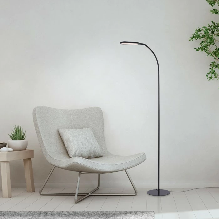 Leuchten Direkt KELLY Stehleuchte LED Schwarz, 1-flammig