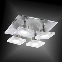 Leuchten Direkt KOVI Deckenleuchte LED Edelstahl, 4-flammig