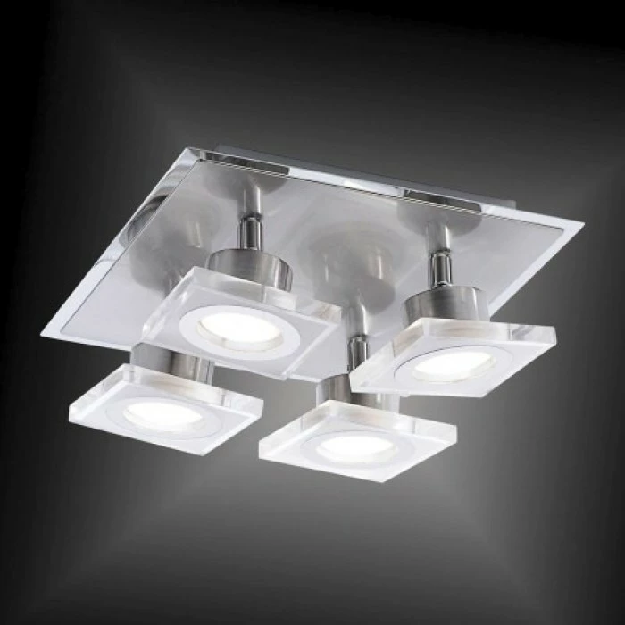 Leuchten Direkt KOVI Deckenleuchte LED Edelstahl, 4-flammig