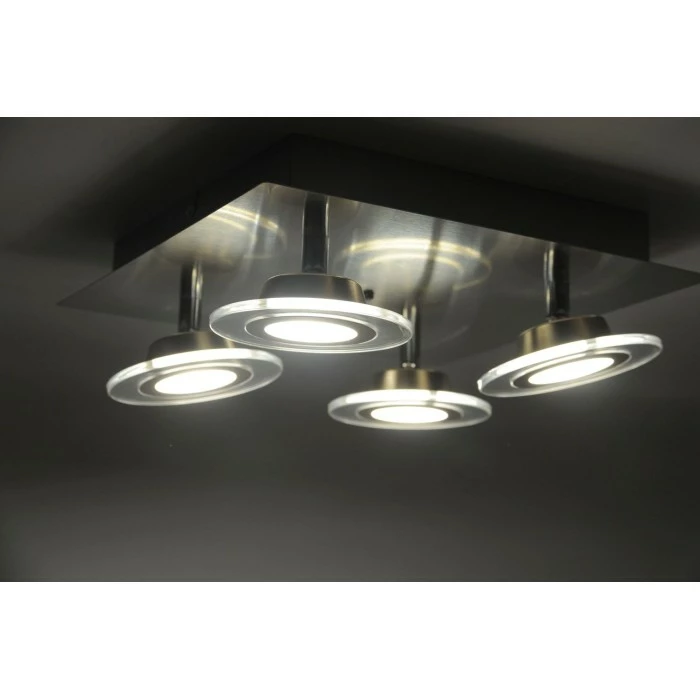 Leuchten Direkt LOLA-MIKE Deckenleuchte LED Edelstahl, 4-flammig, Fernbedienung, Farbwechsler – Bild 3