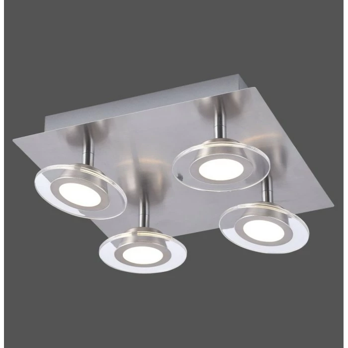 Leuchten Direkt LOLA-MIKE Deckenleuchte LED Edelstahl, 4-flammig, Fernbedienung, Farbwechsler – Bild 7