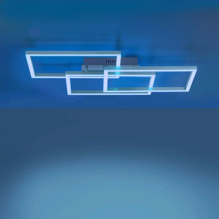 Leuchten Direkt LOLAsmart-MAXI Deckenleuchte LED Stahl gebürstet, 3-flammig, Fernbedienung, Farbwechsler – Bild 12