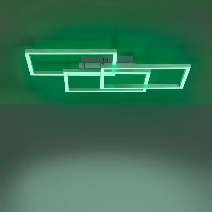 Leuchten Direkt LOLAsmart-MAXI Deckenleuchte LED Stahl gebürstet, 3-flammig, Fernbedienung, Farbwechsler – Bild 13