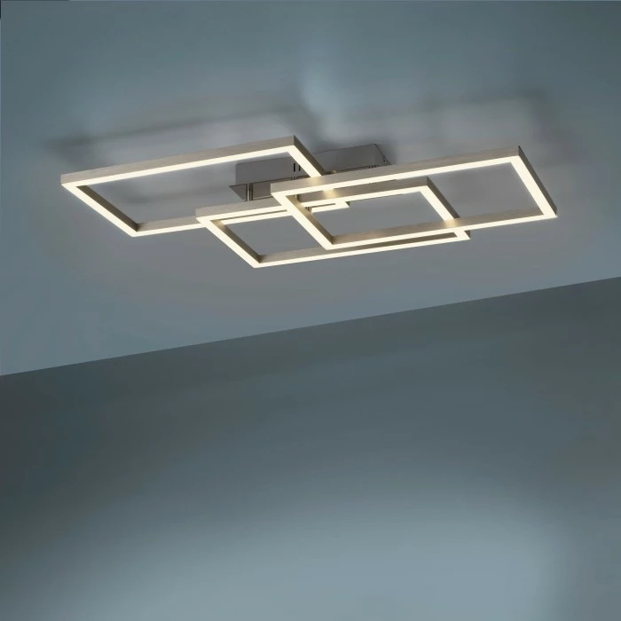 Leuchten Direkt LOLAsmart-MAXI Deckenleuchte LED Stahl gebürstet, 3-flammig, Fernbedienung, Farbwechsler – Bild 8