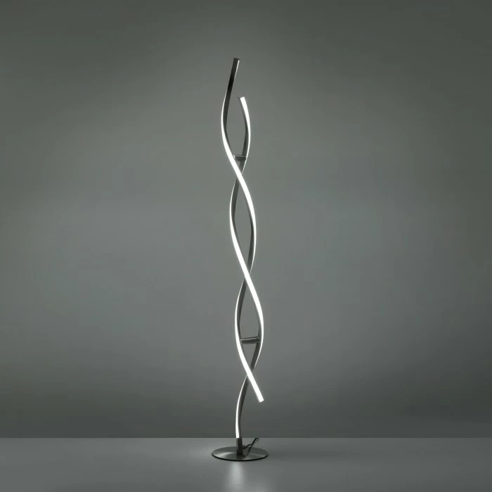 Leuchten Direkt LOLAsmart-SWING Stehleuchte LED Stahl gebürstet, 2-flammig, Fernbedienung, Farbwechsler – Bild 5