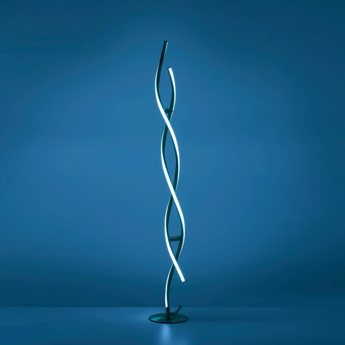 Leuchten Direkt LOLAsmart-SWING Stehleuchte LED Stahl gebürstet, 2-flammig, Fernbedienung, Farbwechsler – Bild 6