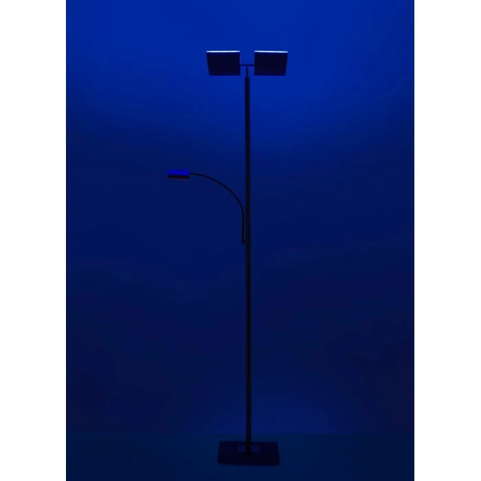 Leuchten Direkt Ls-RUBEN Deckenfluter LED Stahl gebürstet, 2-flammig, Fernbedienung, Farbwechsler – Bild 8