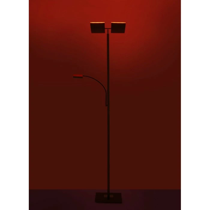 Leuchten Direkt Ls-RUBEN Deckenfluter LED Stahl gebürstet, 2-flammig, Fernbedienung, Farbwechsler – Bild 10