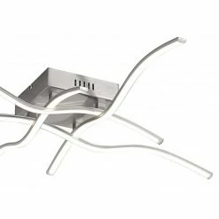 Leuchten Direkt Leuchtendirekt WAVE Deckenleuchte LED Edelstahl, 4-flammig