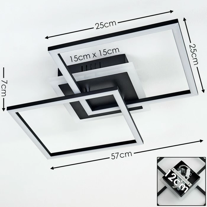 Hofstein Lithgow Deckenleuchte LED Schwarz, 1-flammig – Bild 2