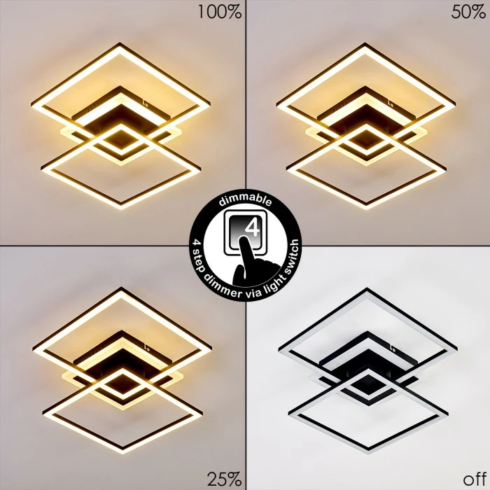 Hofstein Lithgow Deckenleuchte LED Schwarz, 1-flammig – Bild 4