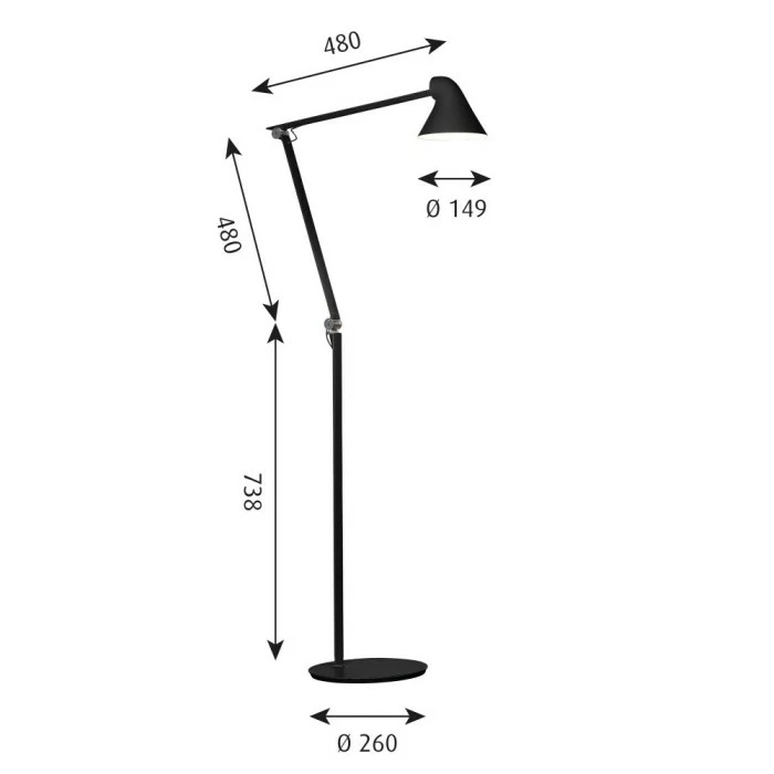 Louis Poulsen NJP Stehleuchte LED Schwarz, 1-flammig – Bild 4