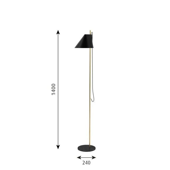 Louis Poulsen Yuh Stehleuchten LED Messing, Schwarz, 1-flammig – Bild 2