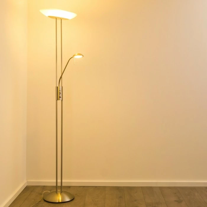 Hofstein Lucca Deckenfluter LED Edelstahl, 2-flammig – Bild 12