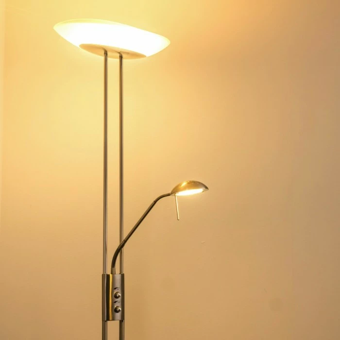 Hofstein Lucca Deckenfluter LED Edelstahl, 2-flammig – Bild 14