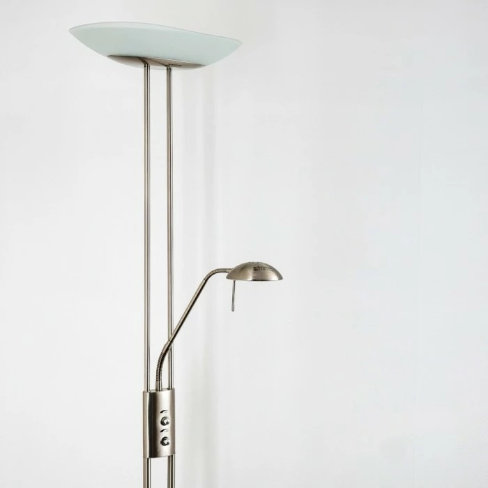 Hofstein Lucca Deckenfluter LED Edelstahl, 2-flammig – Bild 3