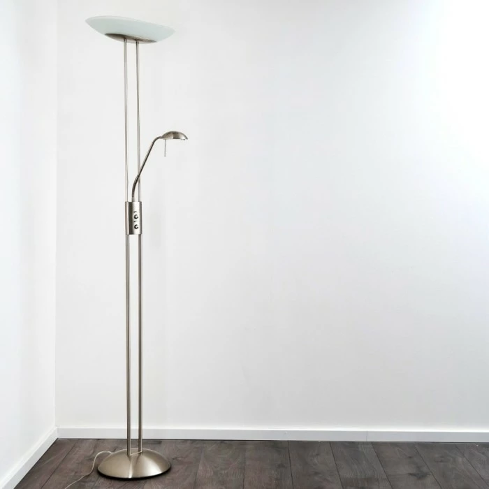 Hofstein Lucca Deckenfluter LED Edelstahl, 2-flammig – Bild 4