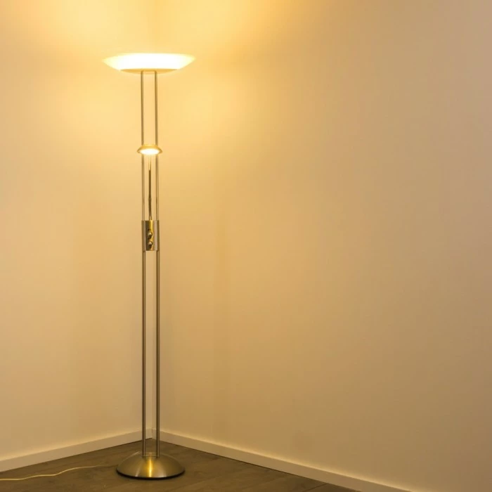 Hofstein Lucca Deckenfluter LED Edelstahl, 2-flammig – Bild 5