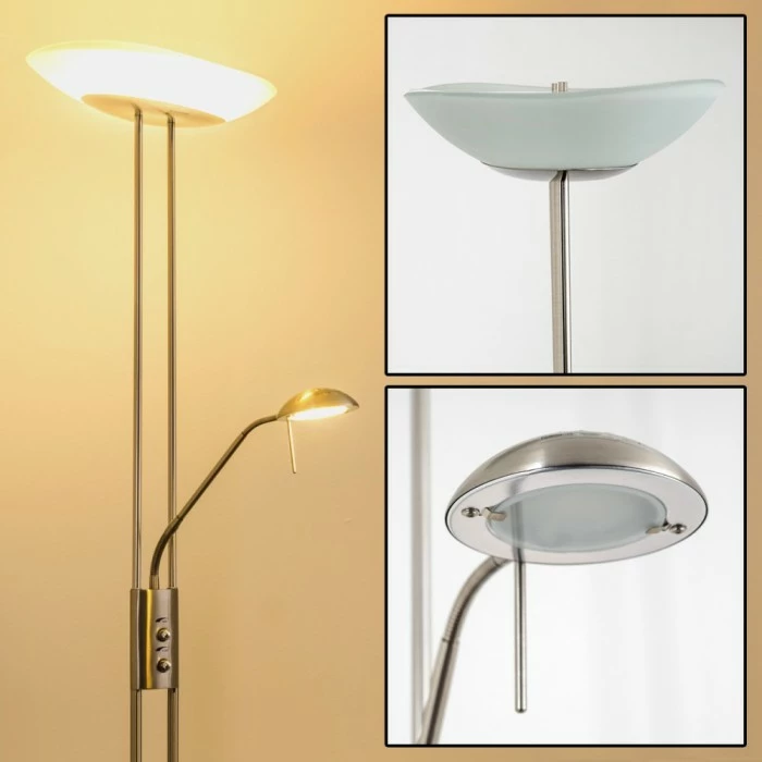 Hofstein Lucca Deckenfluter LED Edelstahl, 2-flammig – Bild 10