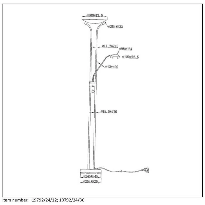 Lucide CHAMPION Deckenfluter LED Chrom, 2-flammig – Bild 3