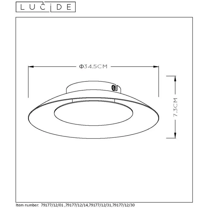 Lucide FOSKAL Deckenleuchte LED Schwarz, 1-flammig – Bild 6