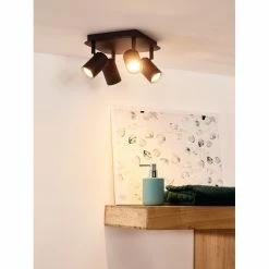 Lucide LENNERT Deckenspot LED Schwarz, 4-flammig