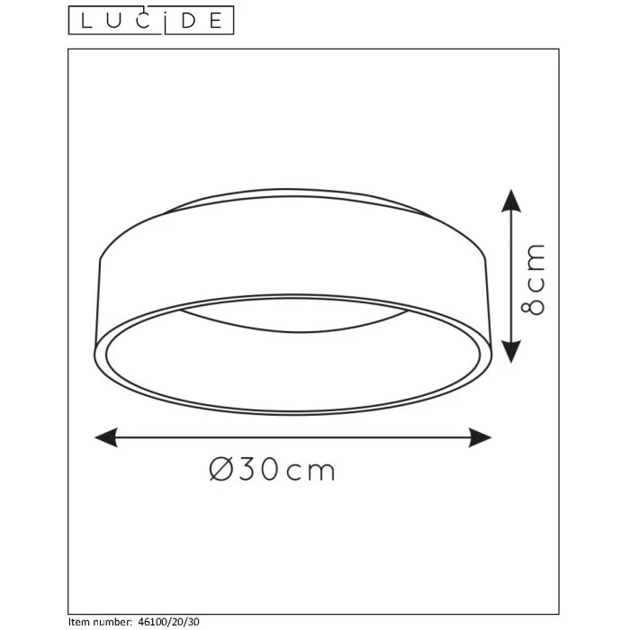 Lucide TALOWE Deckenleuchte LED Schwarz, 1-flammig â Bild 4
