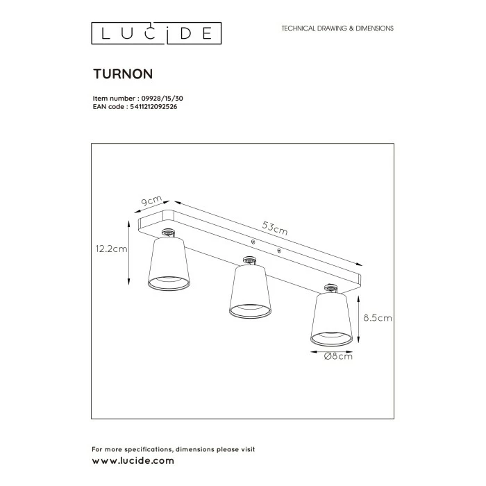Lucide TURNON Deckenstrahler LED Schwarz, 3-flammig – Bild 8