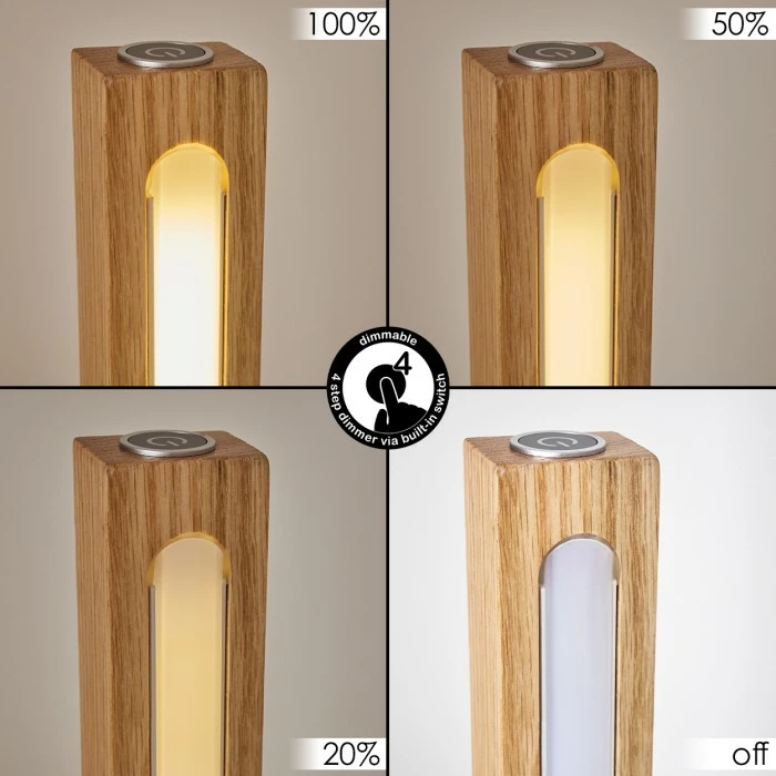 Hofstein Madou Stehleuchte LED Weiß, Holz hell, 1-flammig – Bild 2