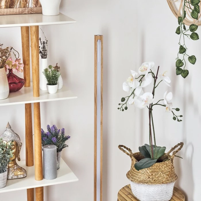 Hofstein Madou Stehleuchte LED Weiß, Holz hell, 1-flammig – Bild 5