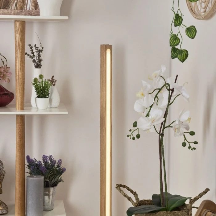 Hofstein Madou Stehleuchte LED Weiß, Holz hell, 1-flammig – Bild 9