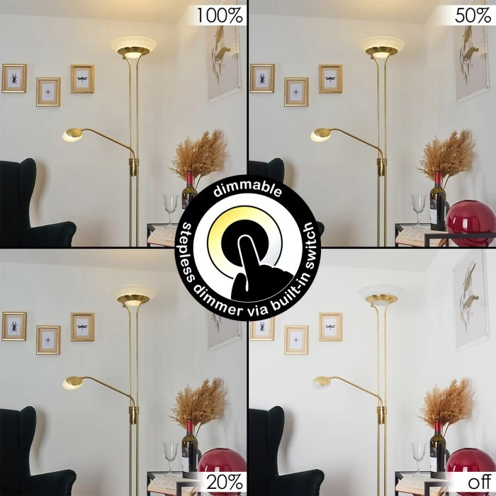 Hofstein Mairoa Deckenfluter LED Messing, 2-flammig – Bild 2