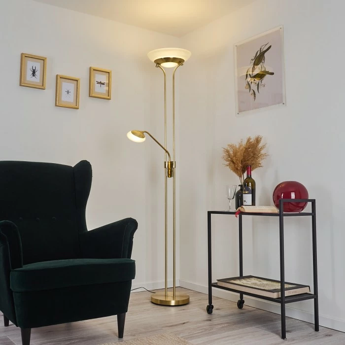 Hofstein Mairoa Deckenfluter LED Messing, 2-flammig – Bild 9