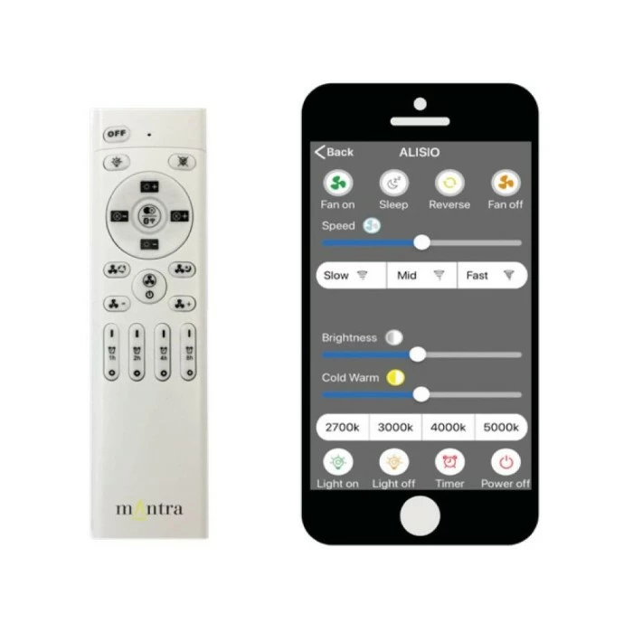 Mantra ALISIO Deckenventilator LED Weiß, 1-flammig, Fernbedienung – Bild 3