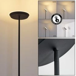 Hofstein Mj&ouml;lby Deckenfluter LED Schwarz, 1-flammig