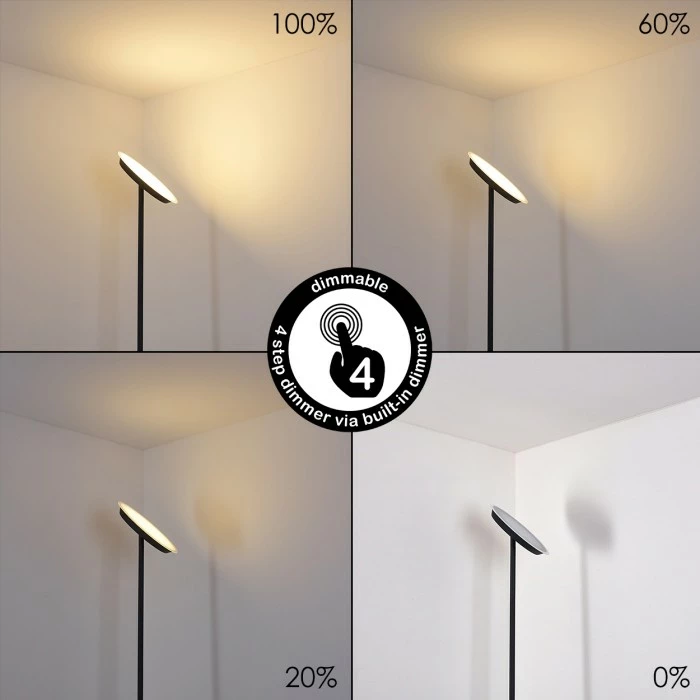 Hofstein Mjölby Deckenfluter LED Schwarz, 1-flammig – Bild 4