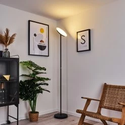 Hofstein Mj&ouml;lby Deckenfluter LED Schwarz, 1-flammig