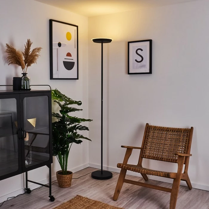 Hofstein Mjölby Deckenfluter LED Schwarz, 1-flammig – Bild 7