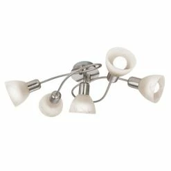 Nino Leuchten DAYTONA Deckenleuchte LED Nickel-Matt, 5-flammig