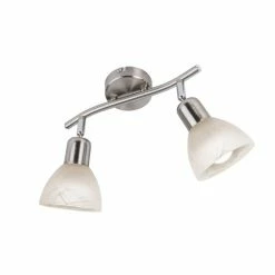 Nino Leuchten DAYTONA Deckenleuchte LED Nickel-Matt, 2-flammig