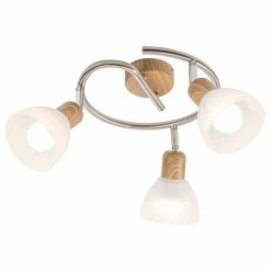 Nino Leuchten DAYTONA Spotleuchte LED Holz hell, 3-flammig